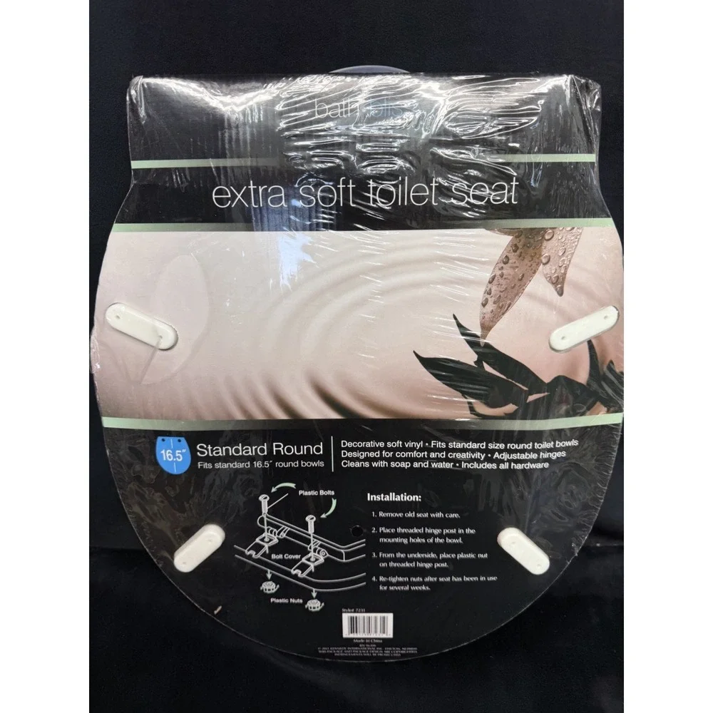 Extra Soft Toilet Seat Embroidered Flower Basket White Bath Bliss Cottage Core